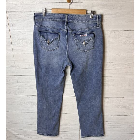 Hudson Jeans Womens Size 14 Blue Denim Straight Leg Back Flap Pockets Stretch - Picture 13 of 16